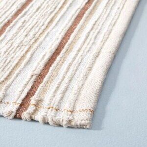 HEARTH & HAND Magnolia Stripe Scatter Rug Cream Brown  2' x 3'